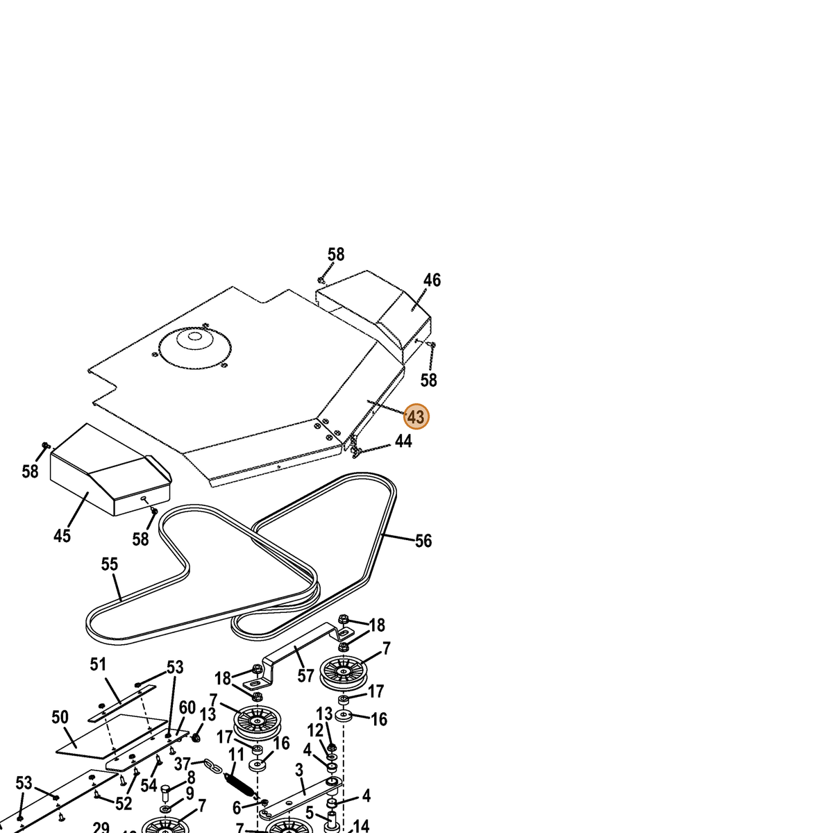 Grasshopper part 604859 — IPL diagram snippet (6x zoom, amber highlight)