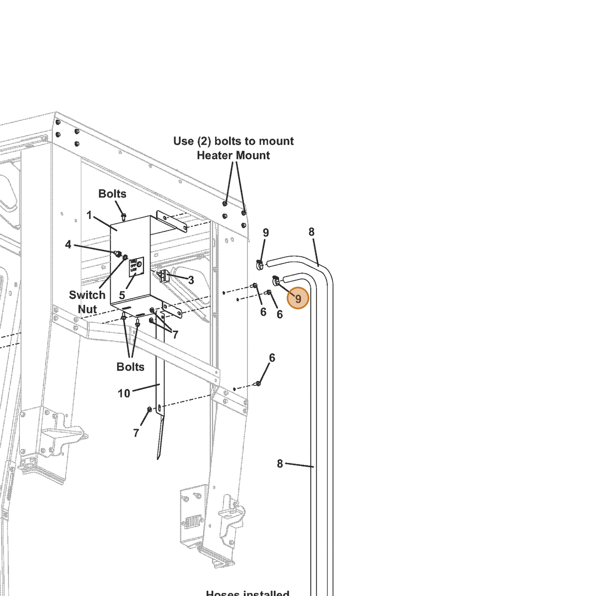 Grasshopper part 604915 — IPL diagram snippet (6x zoom, amber highlight)