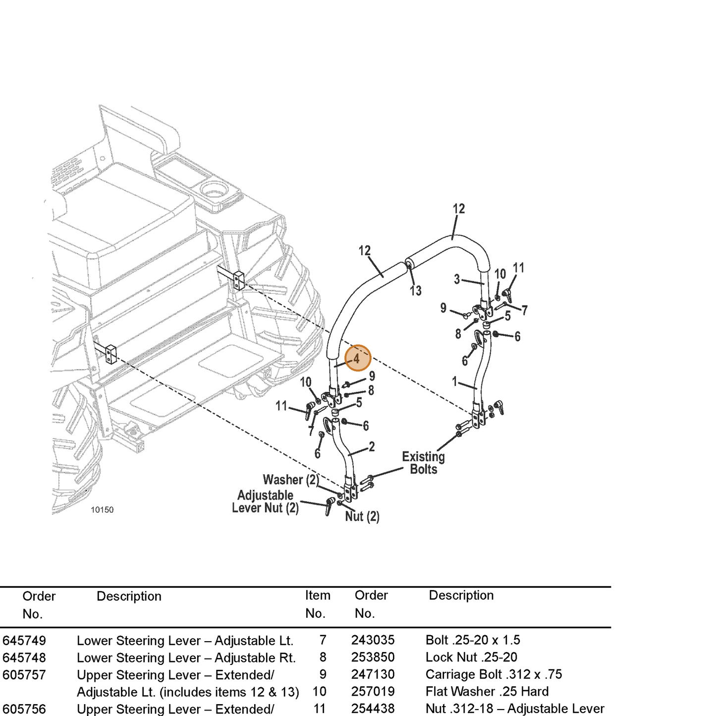 Grasshopper part 605756 — IPL diagram snippet (6x zoom, amber highlight)