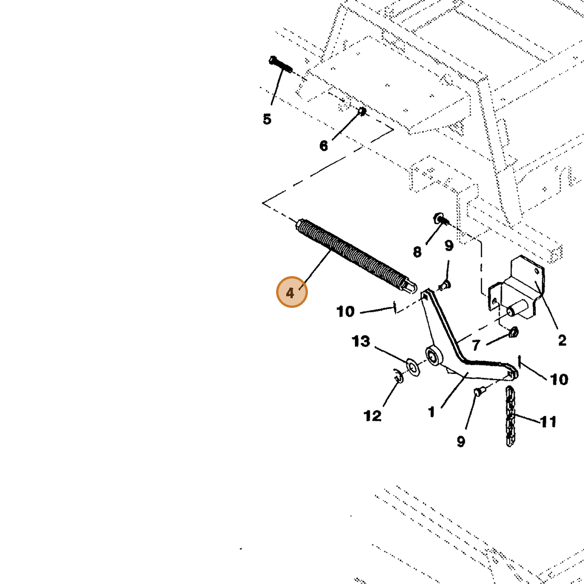 Grasshopper part 605760 — IPL diagram snippet (6x zoom, amber highlight)