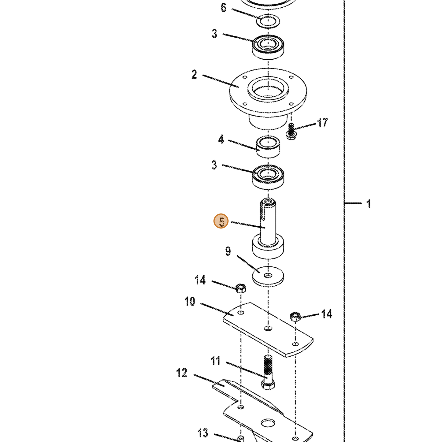 Grasshopper part 605774 — IPL diagram snippet (6x zoom, amber highlight)