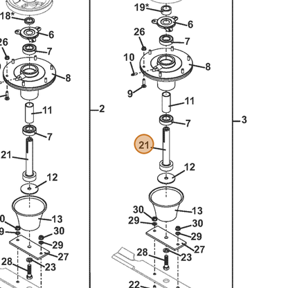 Grasshopper part 605775 — IPL diagram snippet (6x zoom, amber highlight)