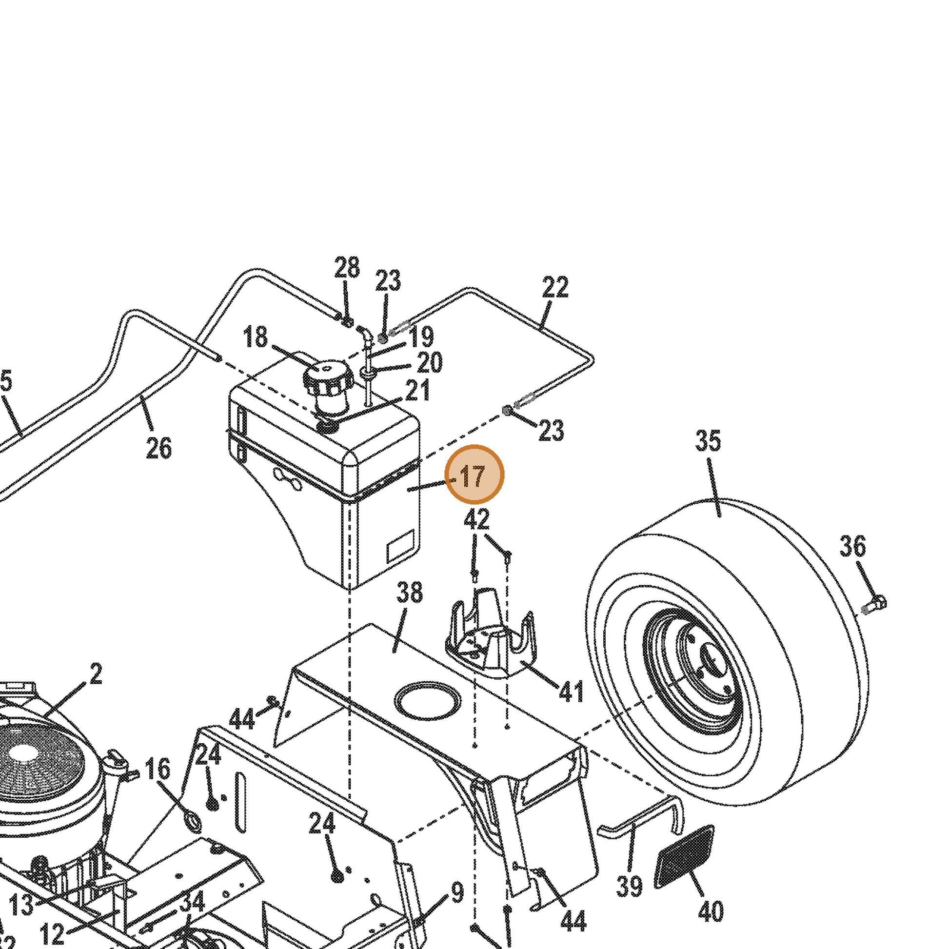 Grasshopper part 605791 — IPL diagram snippet (6x zoom, amber highlight)