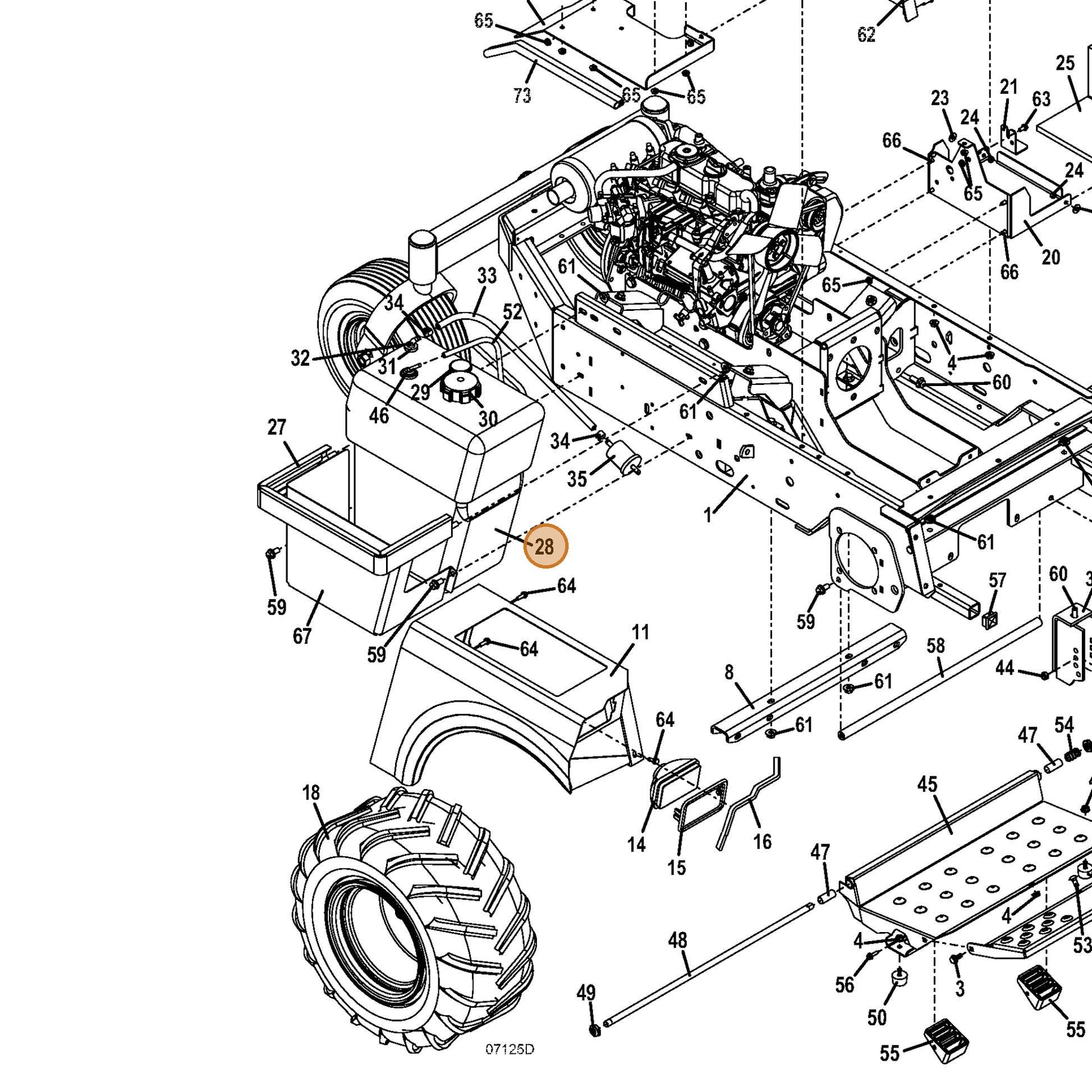 Grasshopper part 605796 — IPL diagram snippet (6x zoom, amber highlight)