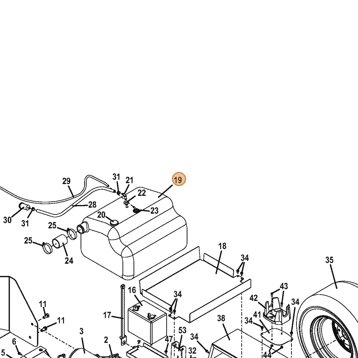 Grasshopper part 605798 — IPL diagram snippet (6x zoom, amber highlight)