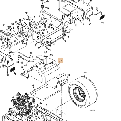Grasshopper part 605800 — IPL diagram snippet (6x zoom, amber highlight)