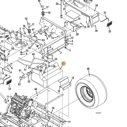 Grasshopper part 605803 — IPL diagram snippet (6x zoom, amber highlight)