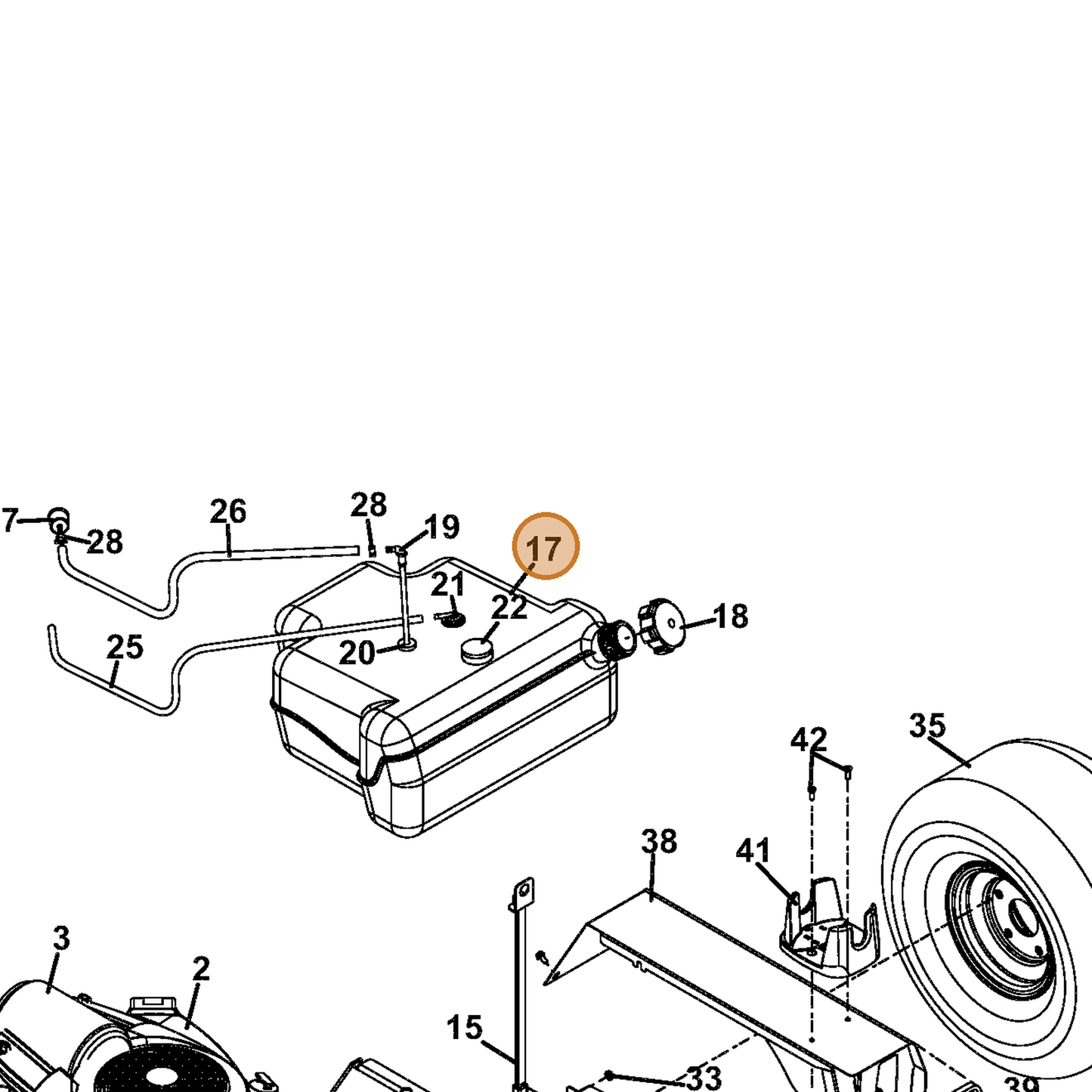 Grasshopper part 605805 — IPL diagram snippet (6x zoom, amber highlight)