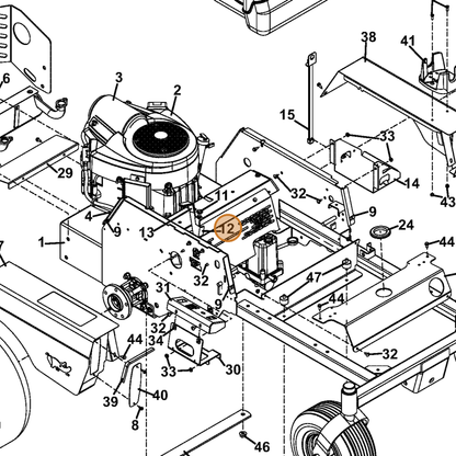 Grasshopper part 605823 — IPL diagram snippet (6x zoom, amber highlight)