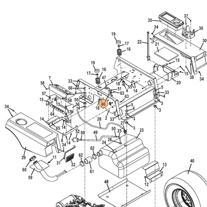 Grasshopper part 605825 — IPL diagram snippet (6x zoom, amber highlight)