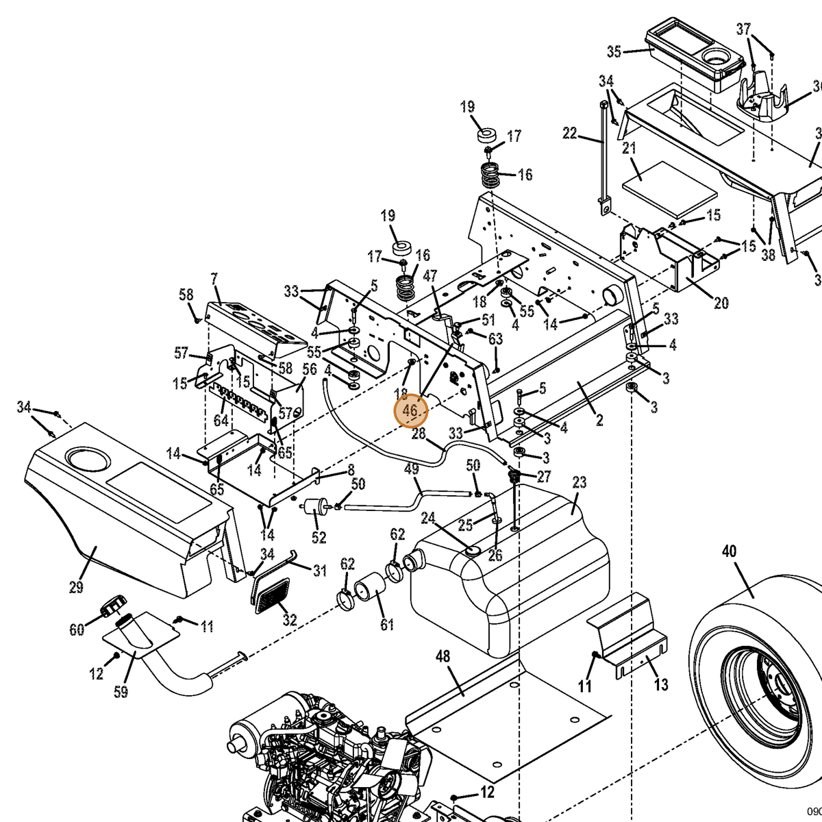 Grasshopper part 605826 — IPL diagram snippet (6x zoom, amber highlight)
