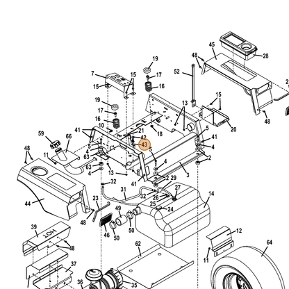 Grasshopper part 605830 — IPL diagram snippet (6x zoom, amber highlight)