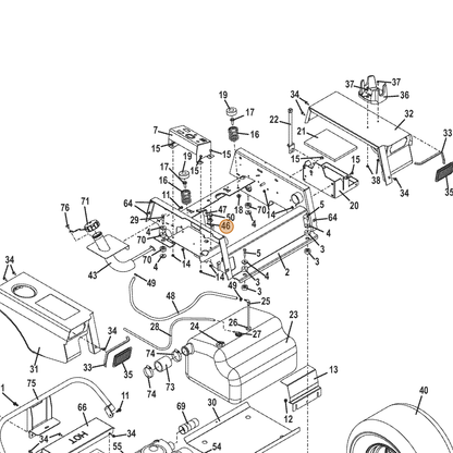 Grasshopper part 605831 — IPL diagram snippet (6x zoom, amber highlight)