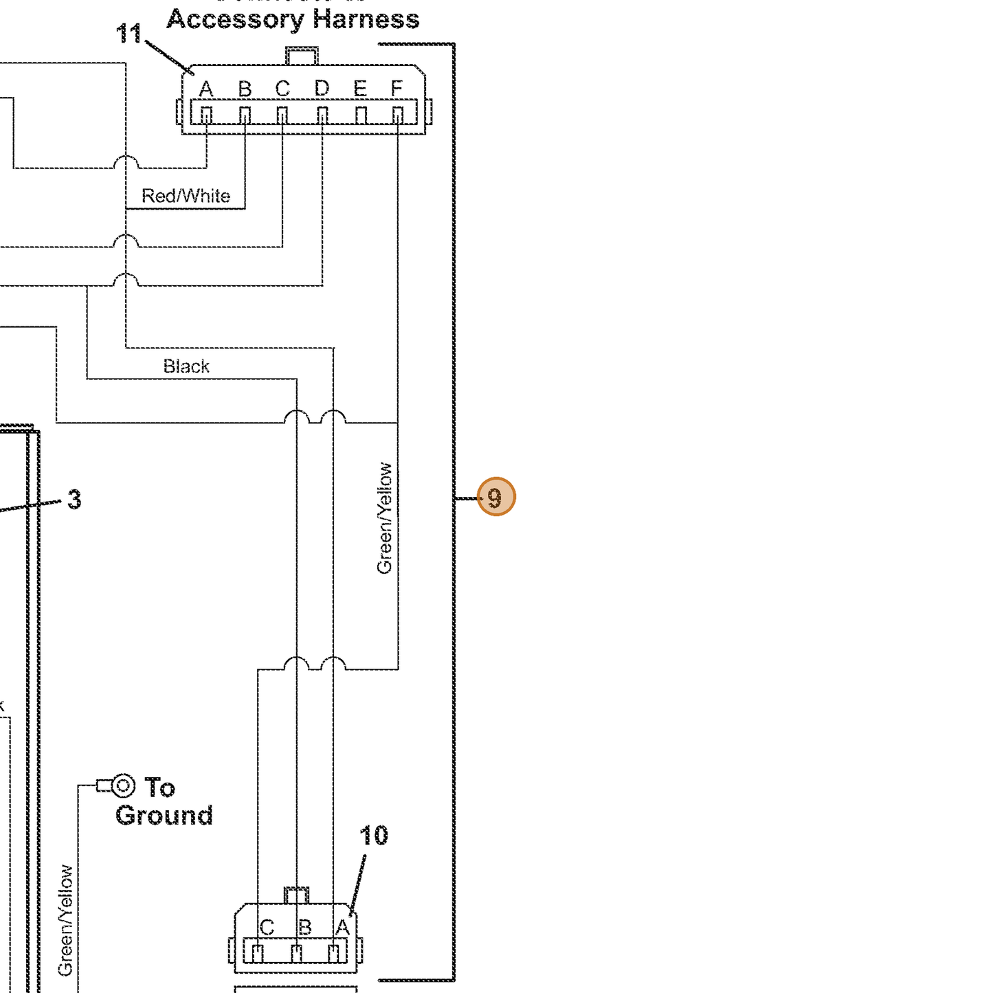 Grasshopper part 605860 — IPL diagram snippet (6x zoom, amber highlight)