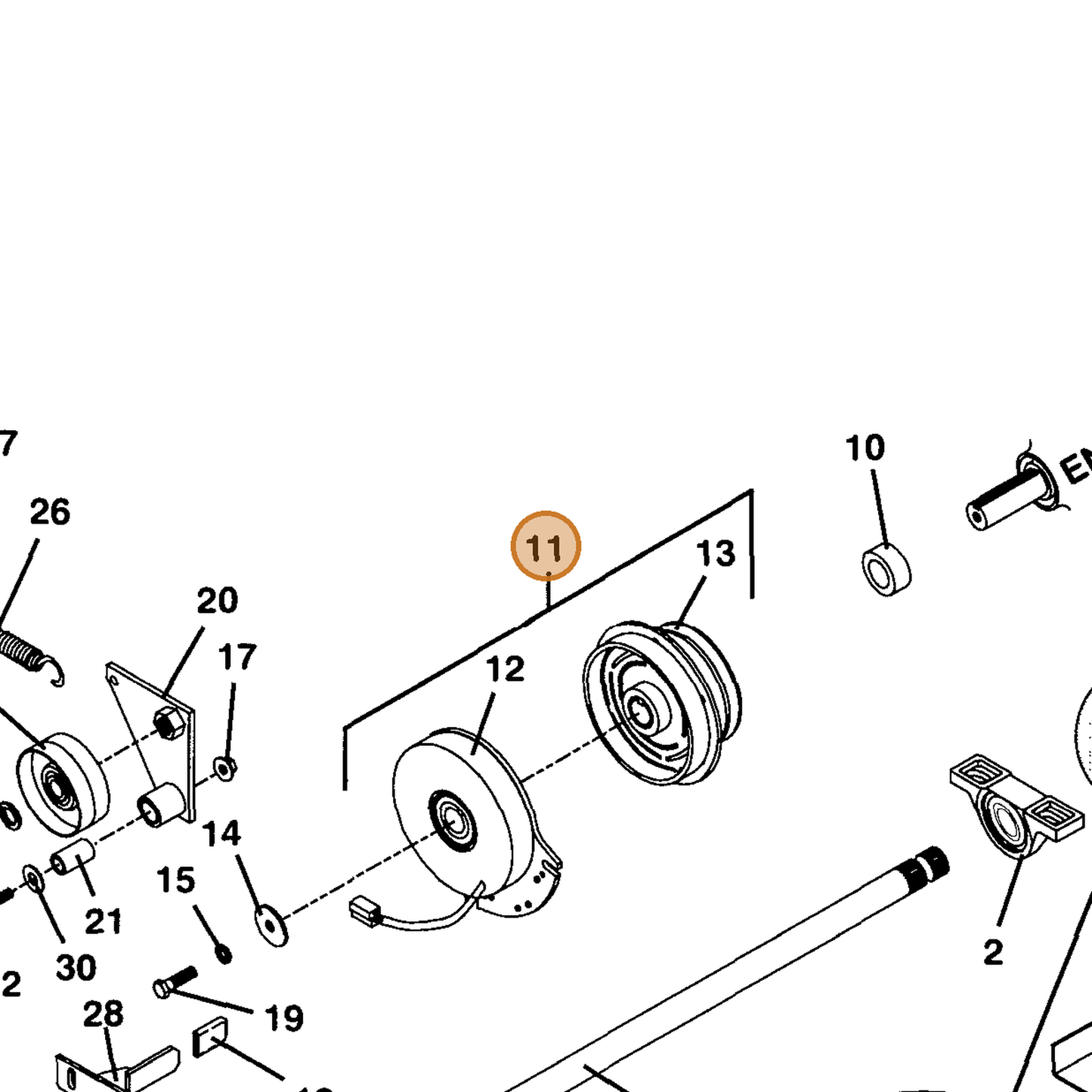 Grasshopper part 606240 — IPL diagram snippet (6x zoom, amber highlight)