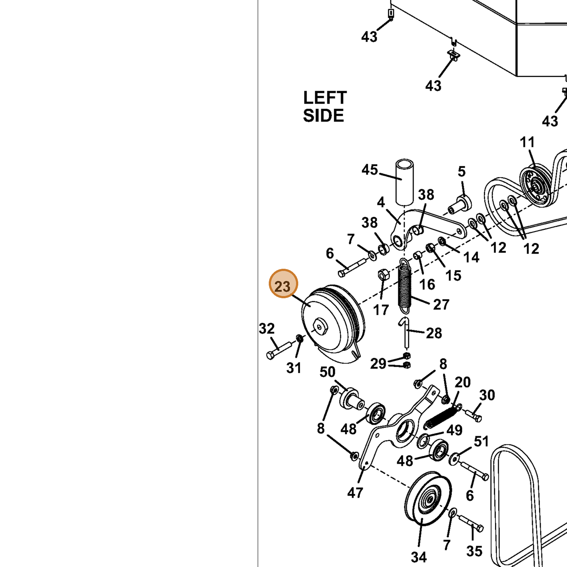 Grasshopper part 606243 — IPL diagram snippet (6x zoom, amber highlight)