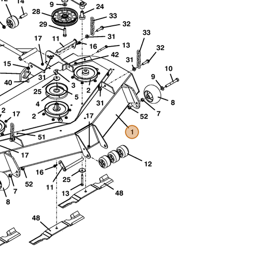 Grasshopper part 606302 — IPL diagram snippet (6x zoom, amber highlight)