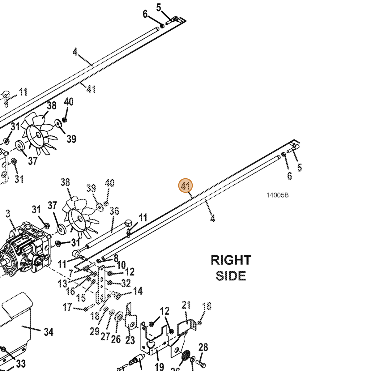 Grasshopper part 606528 — IPL diagram snippet (6x zoom, amber highlight)