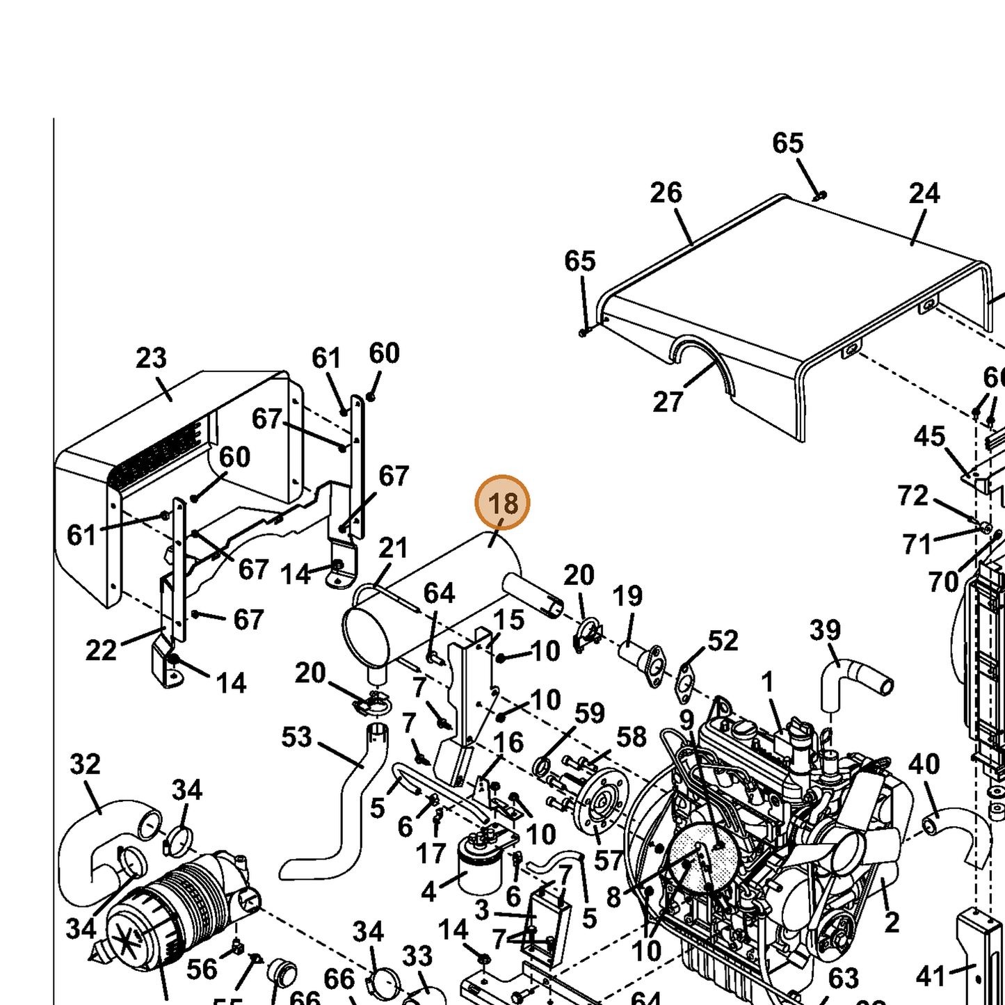 Grasshopper part 606566 — IPL diagram snippet (6x zoom, amber highlight)