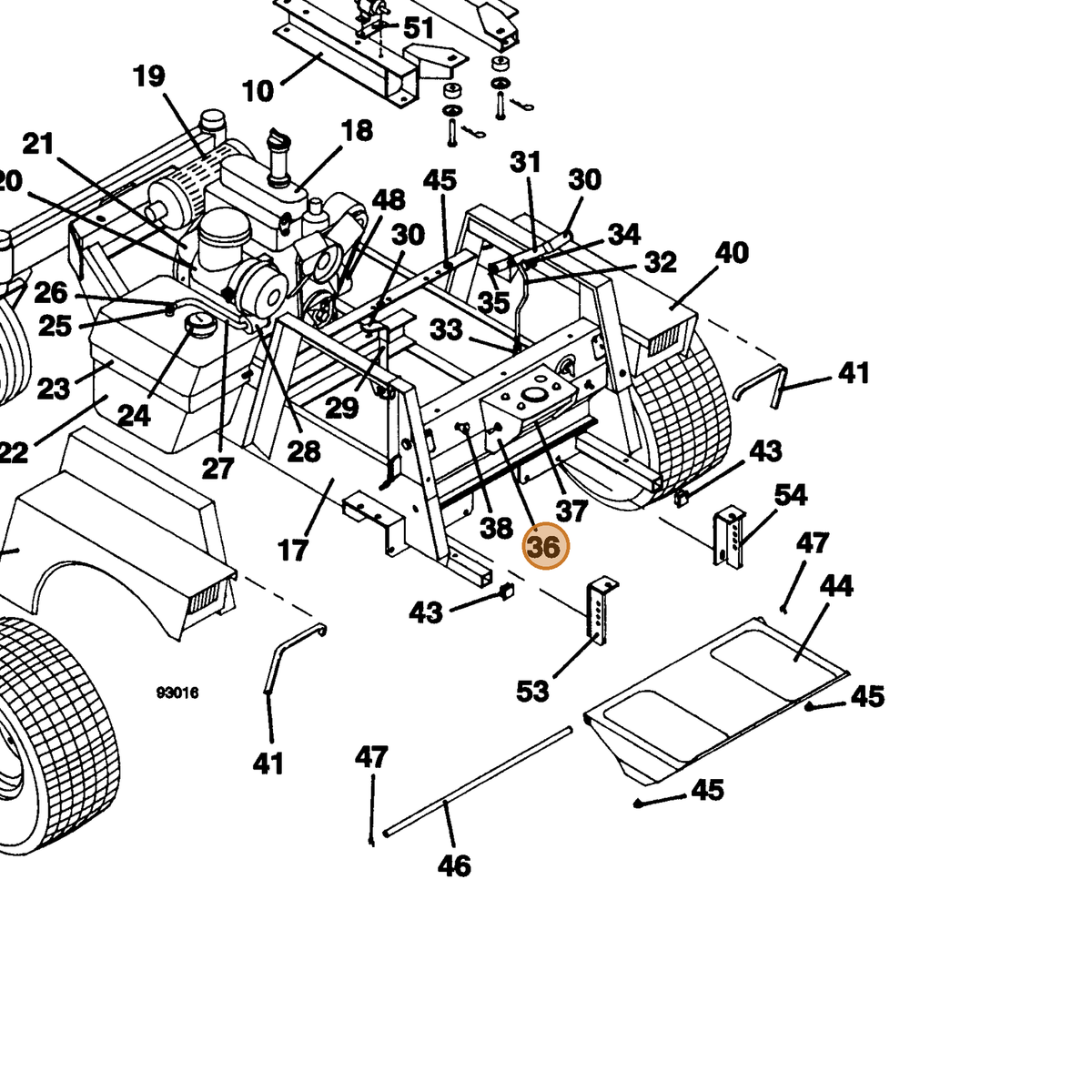 Grasshopper part 623241 — IPL diagram snippet (6x zoom, amber highlight)