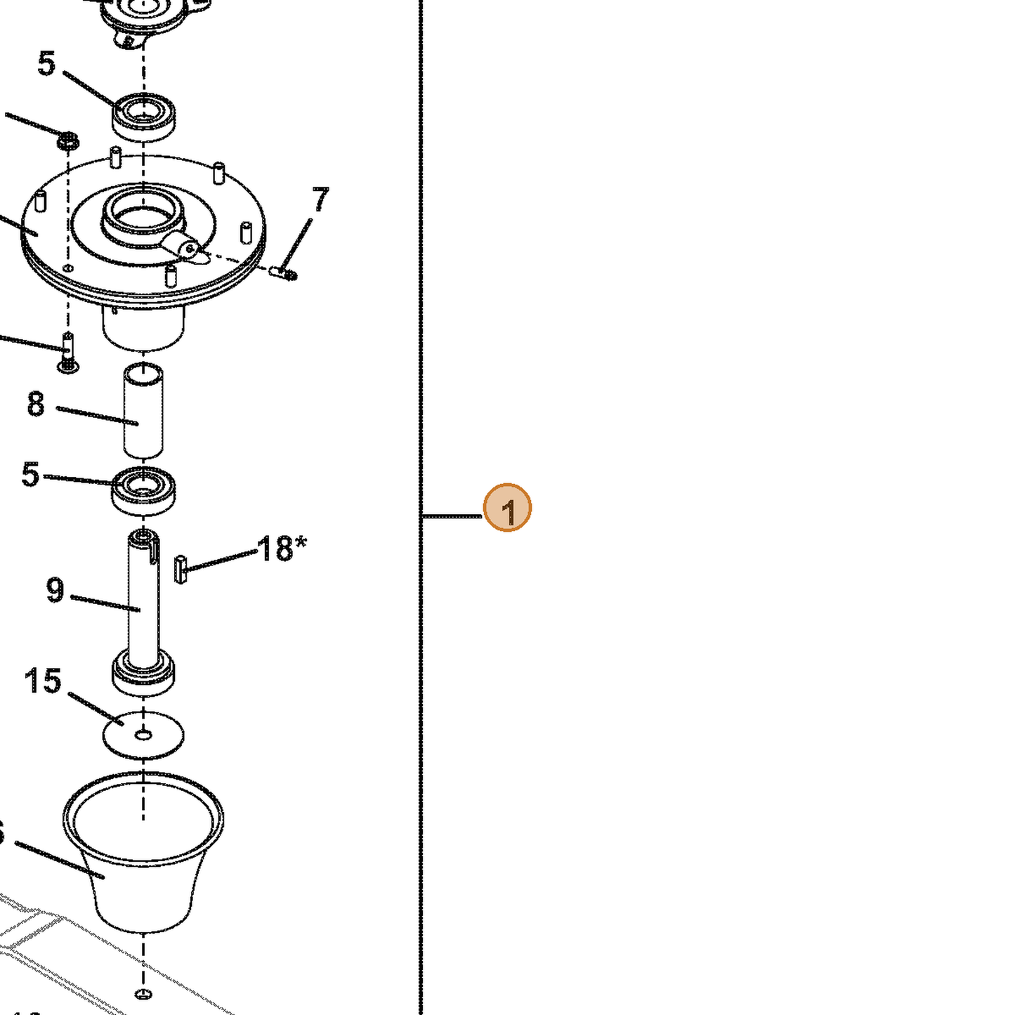 Grasshopper part 623700 — IPL diagram snippet (6x zoom, amber highlight)