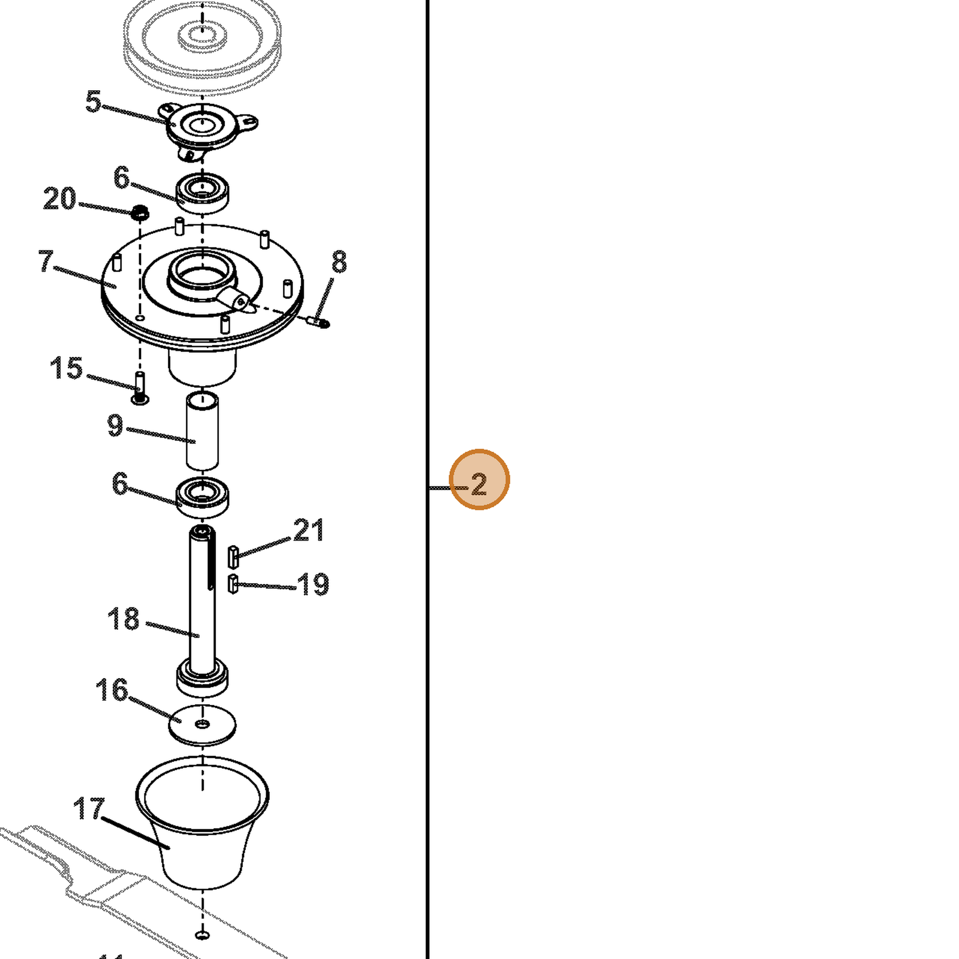 Grasshopper part 623703 — IPL diagram snippet (6x zoom, amber highlight)