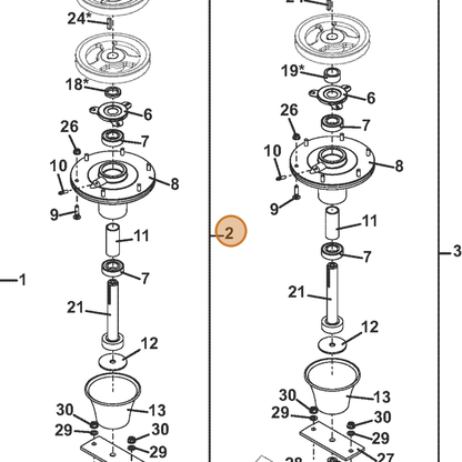Grasshopper part 623705 — IPL diagram snippet (6x zoom, amber highlight)