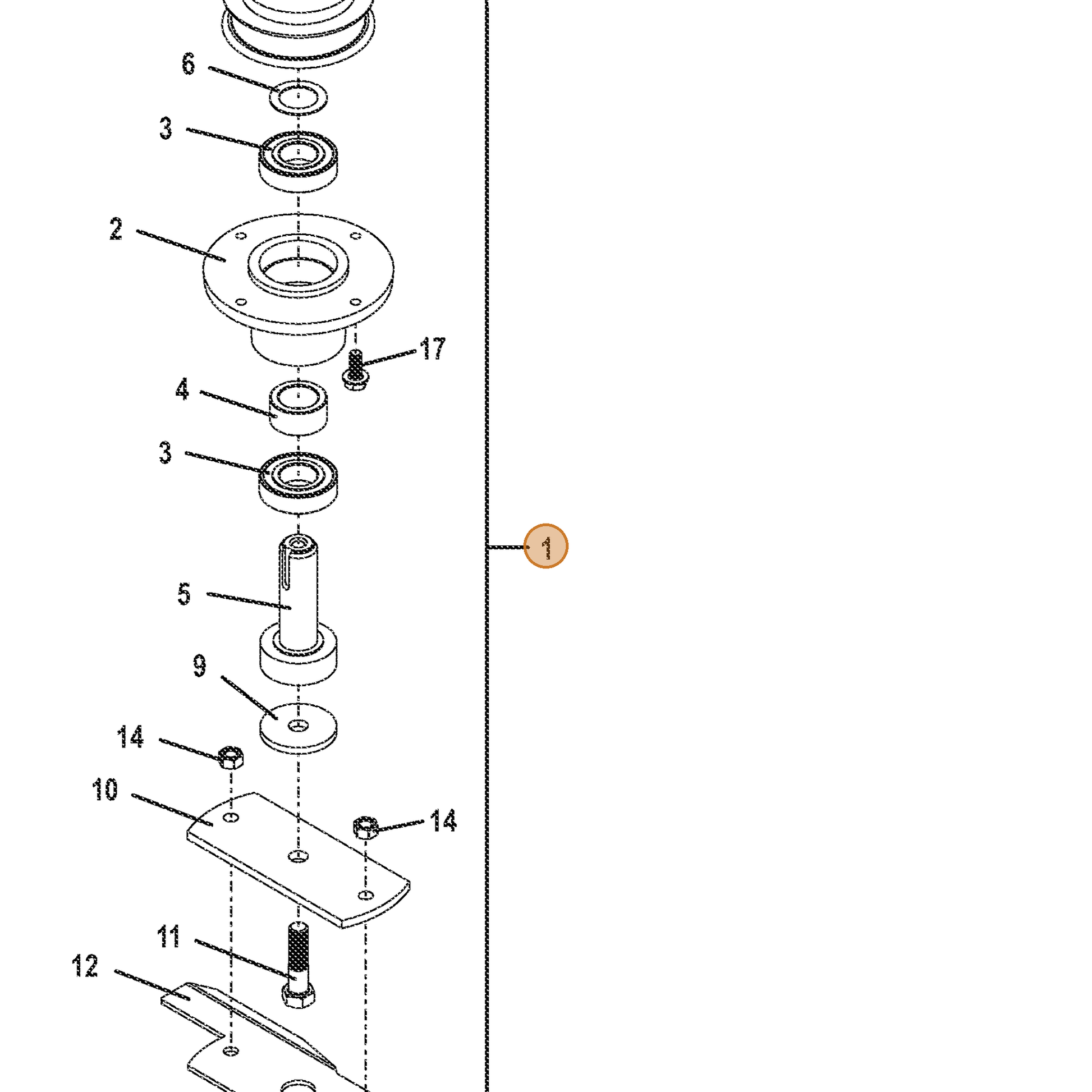 Grasshopper part 623746 — IPL diagram snippet (6x zoom, amber highlight)