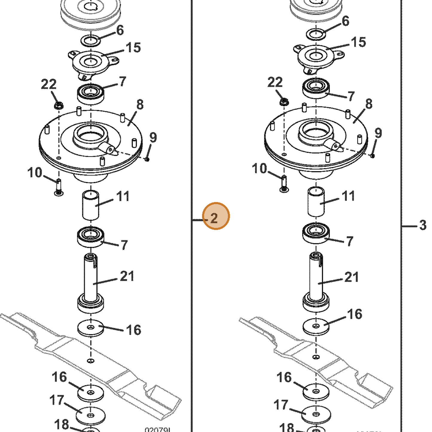 Grasshopper part 623779 — IPL diagram snippet (6x zoom, amber highlight)