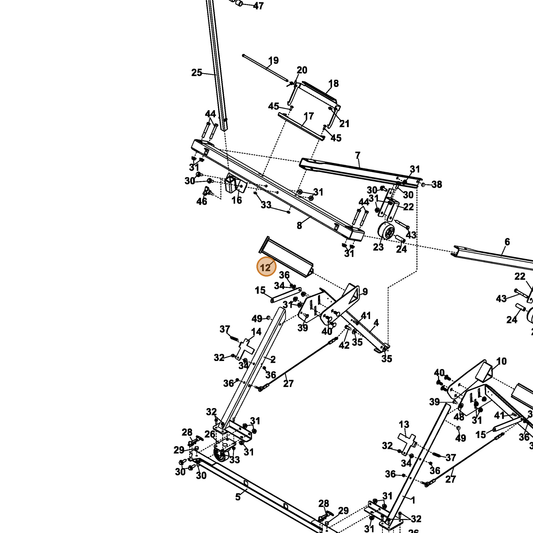 Grasshopper part 643013 — IPL diagram snippet (6x zoom, amber highlight)