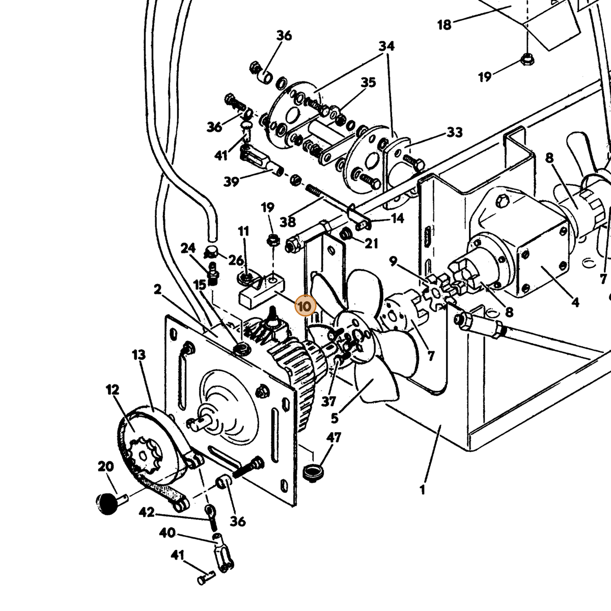 Grasshopper part 643051 — IPL diagram snippet (6x zoom, amber highlight)