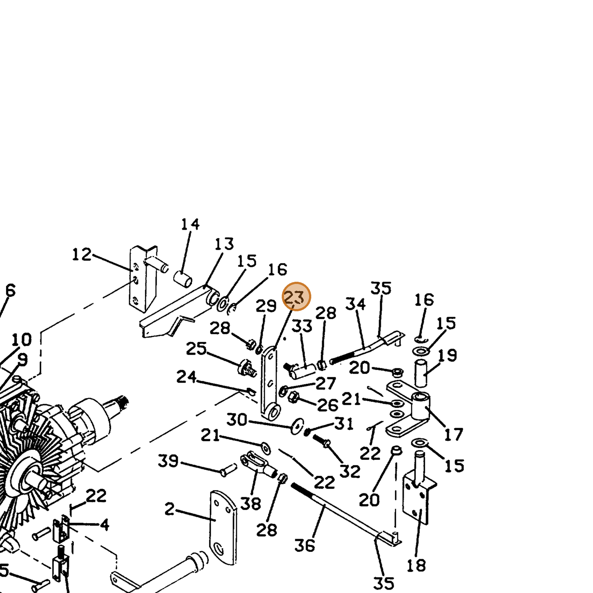 Grasshopper part 643057 — IPL diagram snippet (6x zoom, amber highlight)