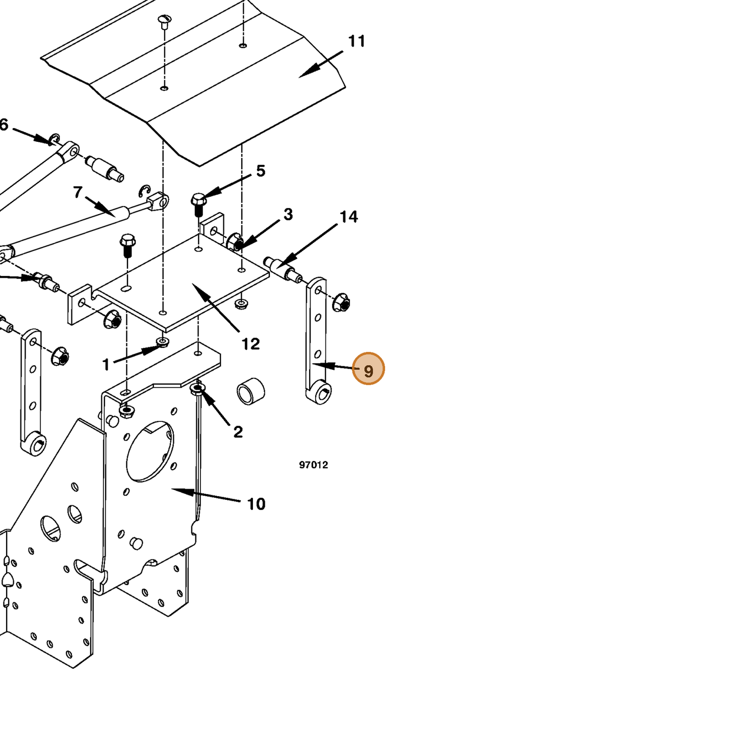 Grasshopper part 643059 — IPL diagram snippet (6x zoom, amber highlight)