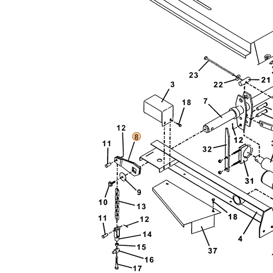 Grasshopper part 643076 — IPL diagram snippet (6x zoom, amber highlight)