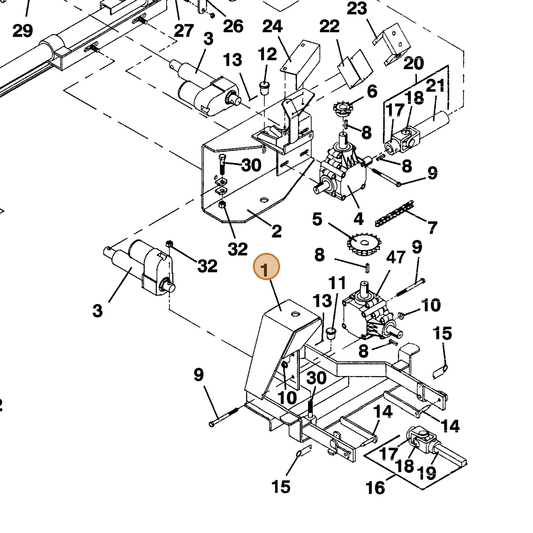 Grasshopper part 643103 — IPL diagram snippet (6x zoom, amber highlight)