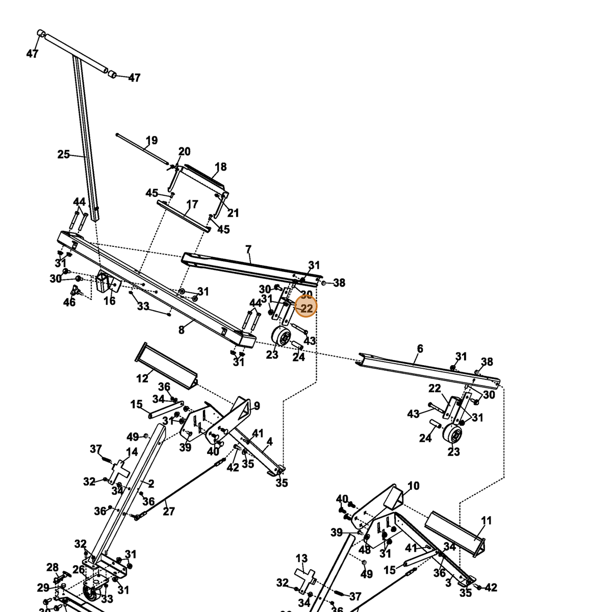 Grasshopper part 643106 — IPL diagram snippet (6x zoom, amber highlight)