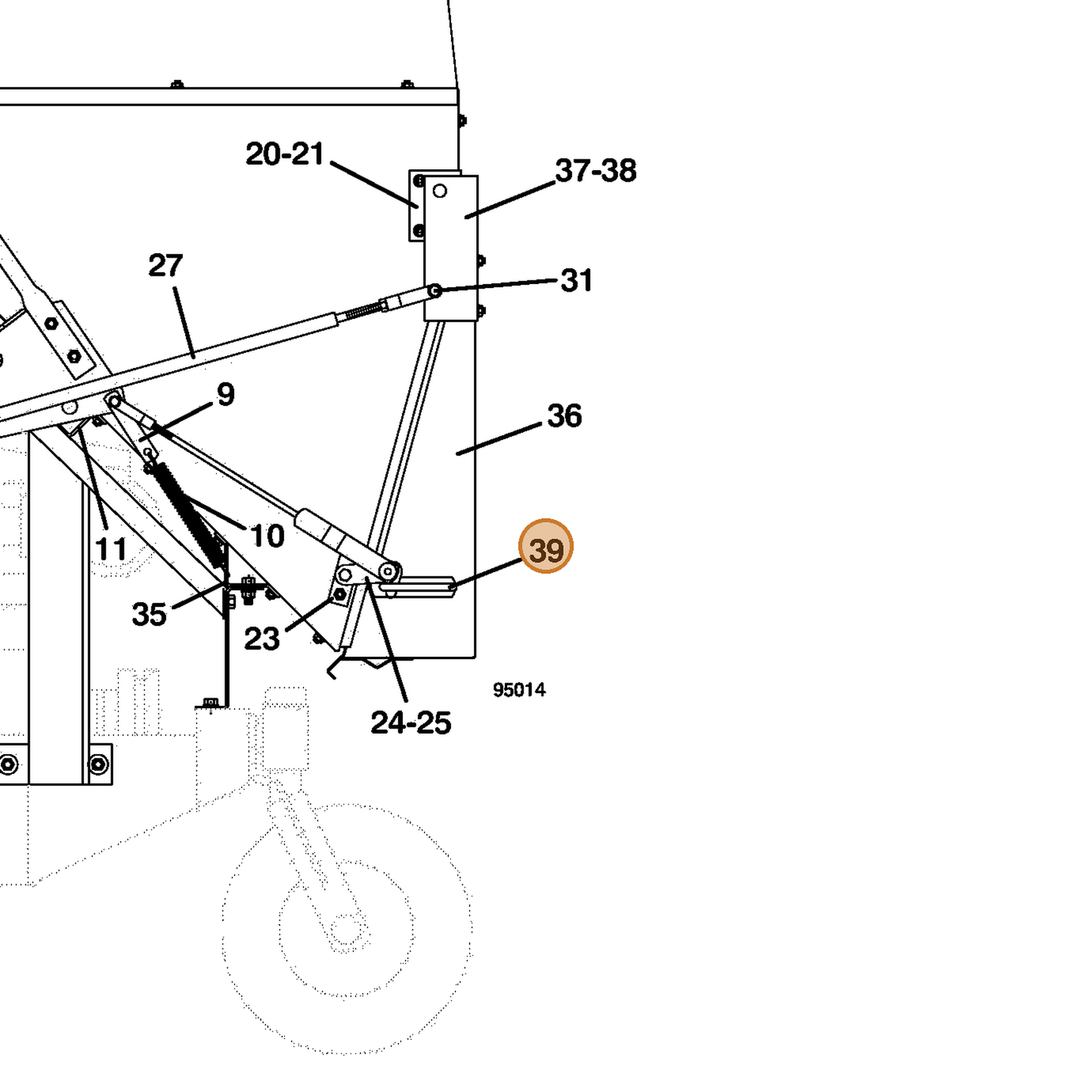 Grasshopper part 643122 — IPL diagram snippet (6x zoom, amber highlight)