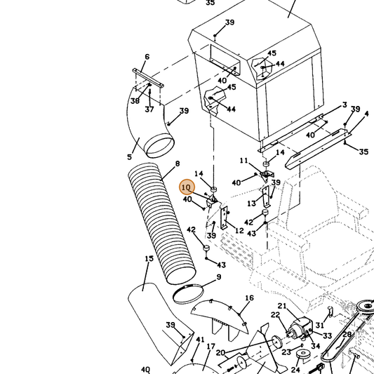 Grasshopper part 643124 — IPL diagram snippet (6x zoom, amber highlight)