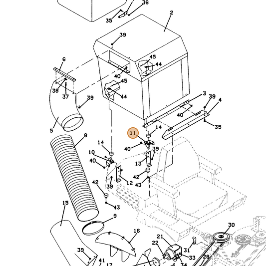 Grasshopper part 643125 — IPL diagram snippet (6x zoom, amber highlight)