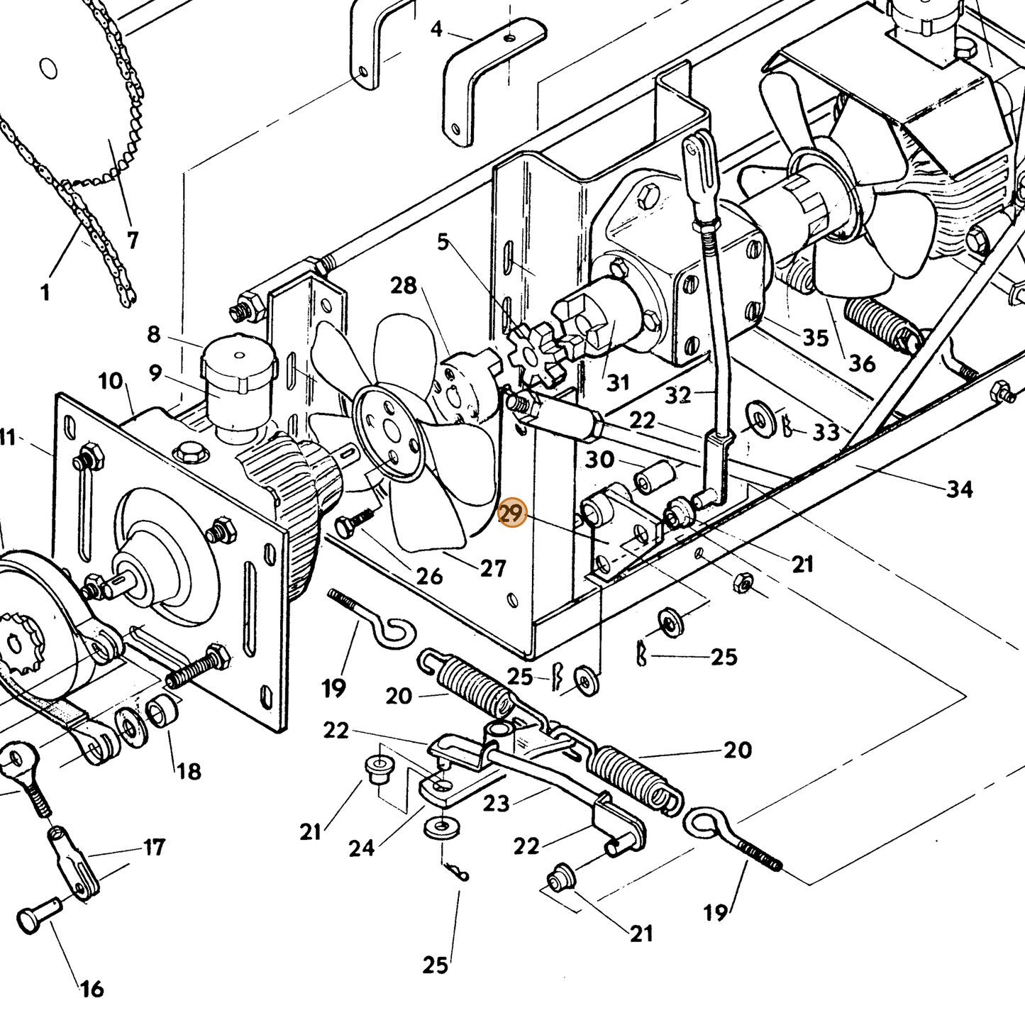 Grasshopper part 643145 — IPL diagram snippet (6x zoom, amber highlight)