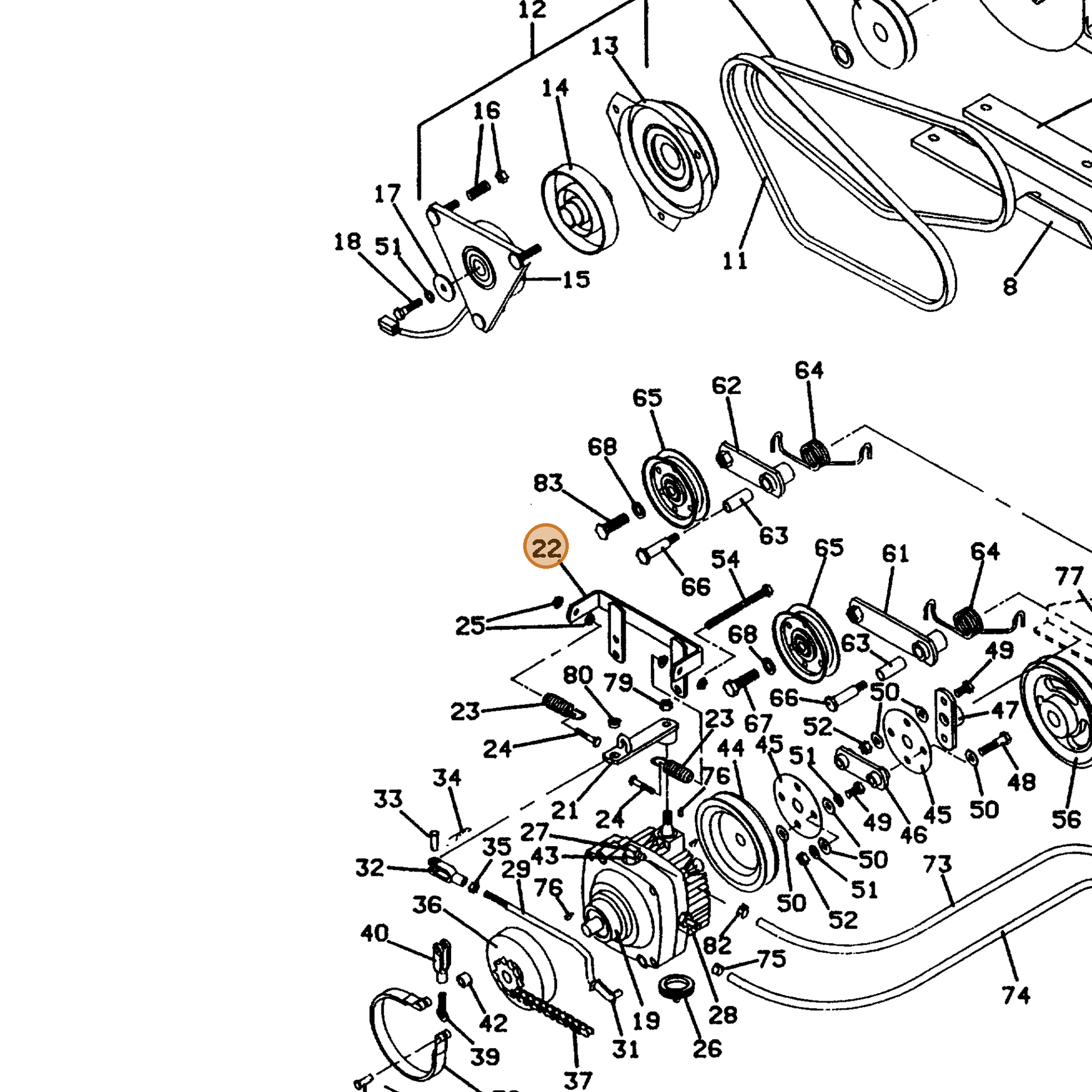 Grasshopper part 643153 — IPL diagram snippet (6x zoom, amber highlight)