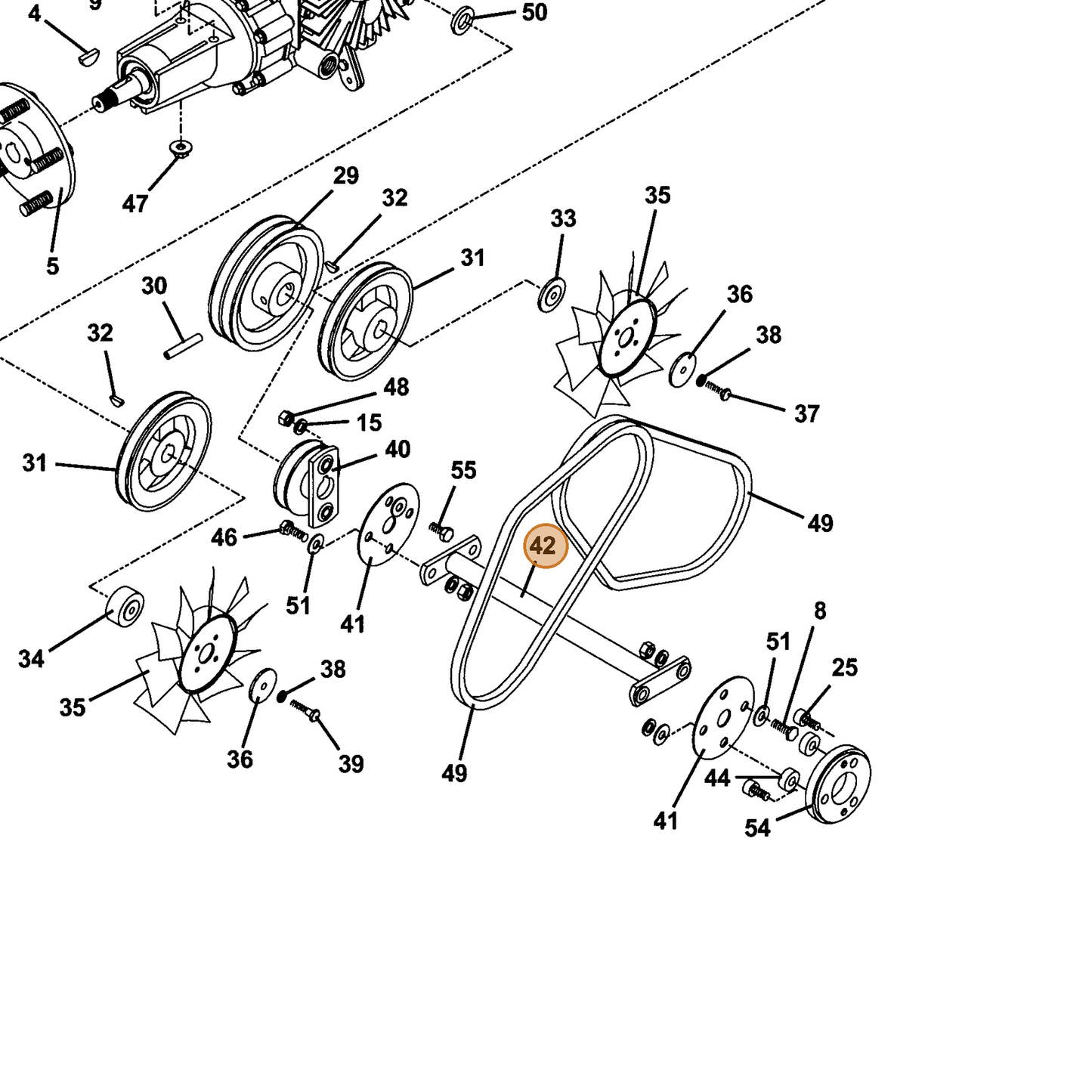 Grasshopper part 643162 — IPL diagram snippet (6x zoom, amber highlight)