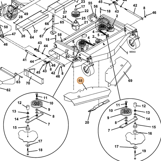 Grasshopper part 643166 — IPL diagram snippet (6x zoom, amber highlight)