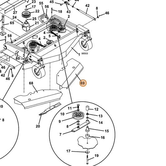 Grasshopper part 643167 — IPL diagram snippet (6x zoom, amber highlight)