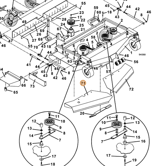 Grasshopper part 643170 — IPL diagram snippet (6x zoom, amber highlight)