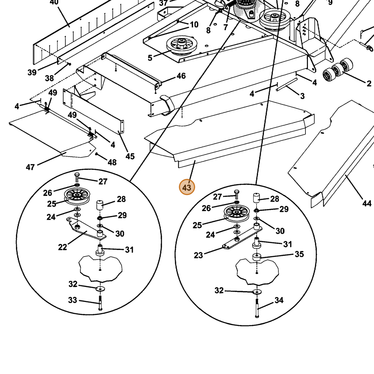 Grasshopper part 643174 — IPL diagram snippet (6x zoom, amber highlight)