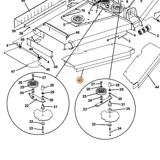 Grasshopper part 643174 — IPL diagram snippet (6x zoom, amber highlight)