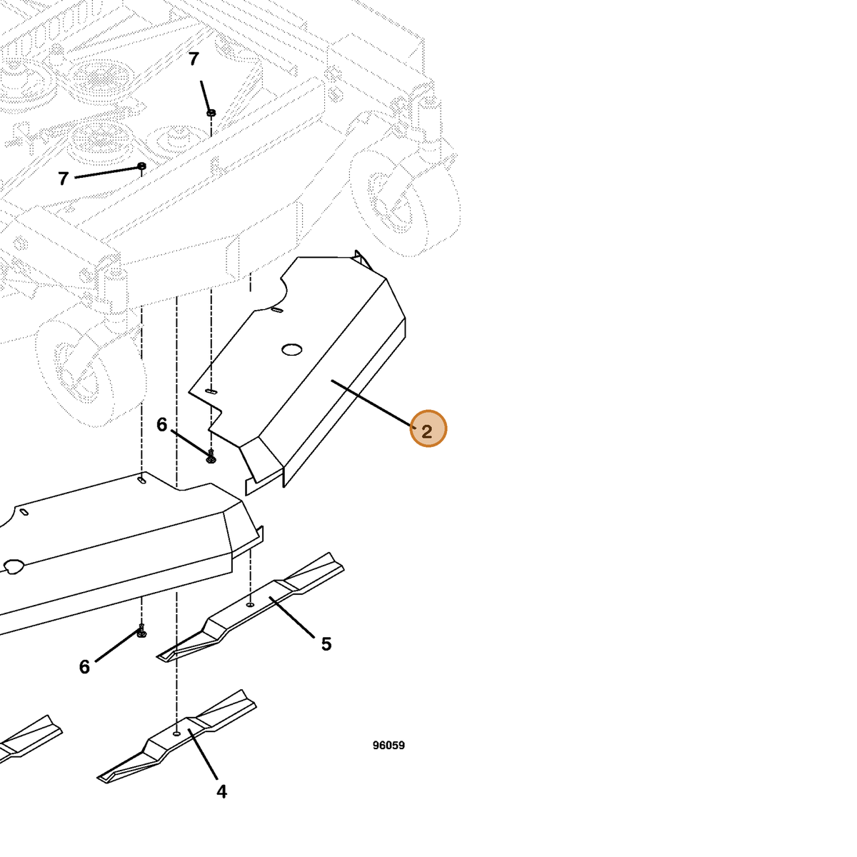Grasshopper part 643195 — IPL diagram snippet (6x zoom, amber highlight)