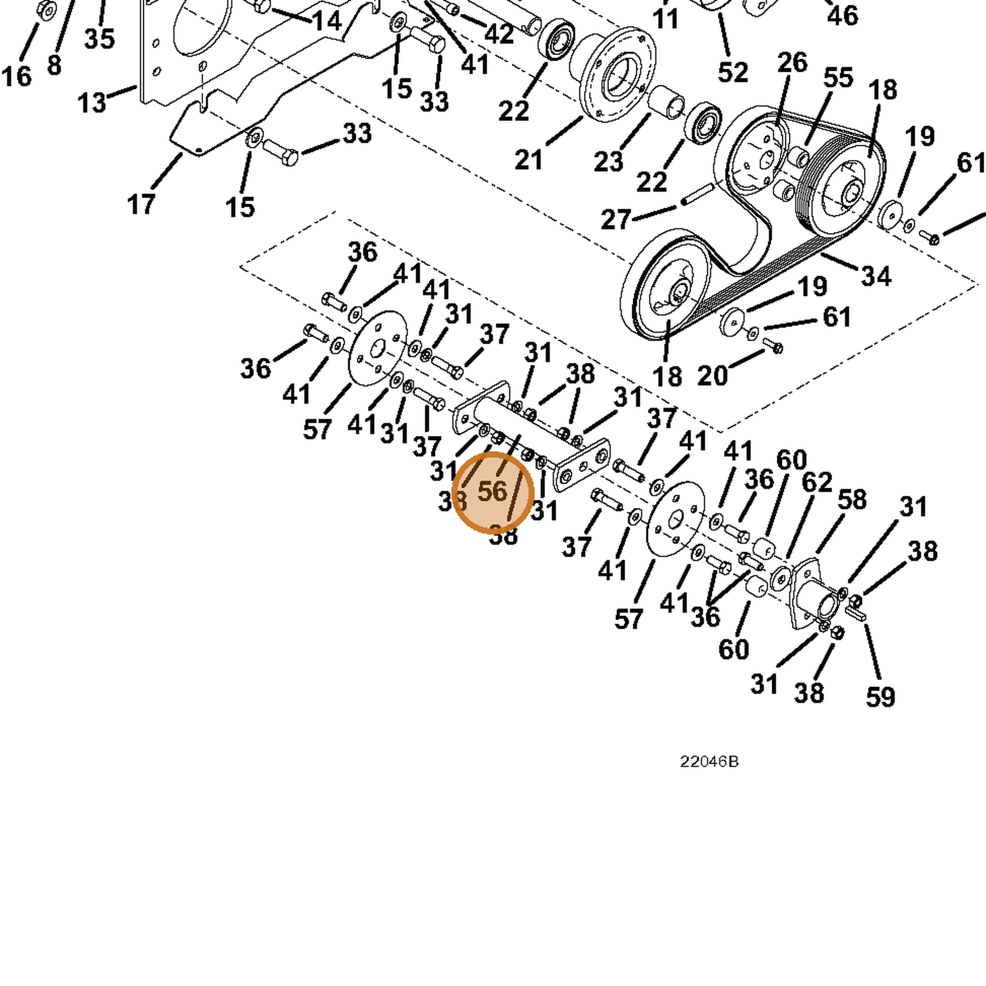 Grasshopper part 643202 — IPL diagram snippet (6x zoom, amber highlight)