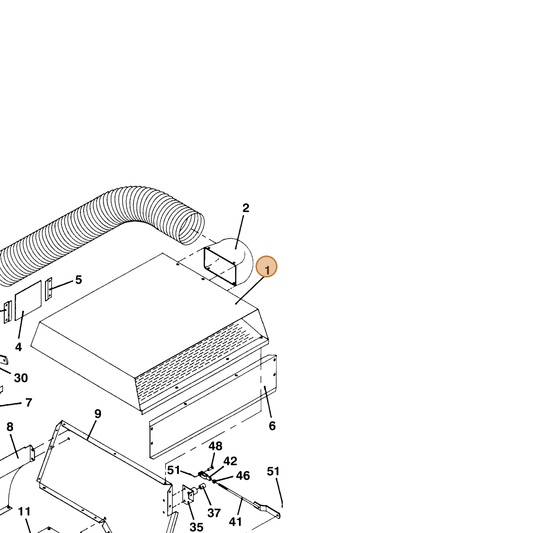 Grasshopper part 643203 — IPL diagram snippet (6x zoom, amber highlight)